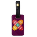 Plaster Scratch Sore Polka Line Purple Yellow Luggage Tags (One Side)  Front