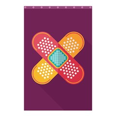 Plaster Scratch Sore Polka Line Purple Yellow Shower Curtain 48  X 72  (small)  by Mariart