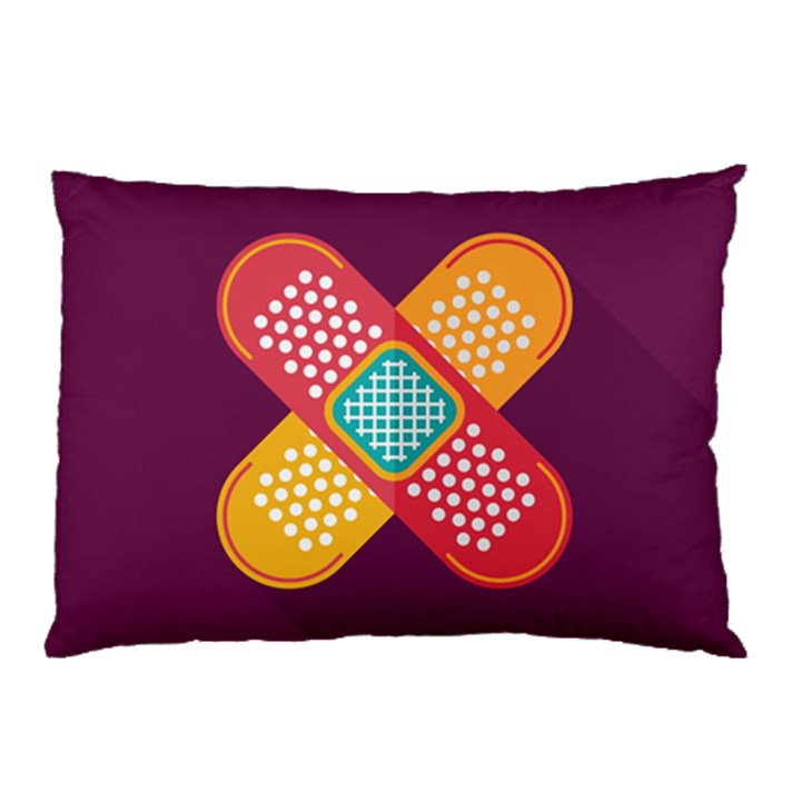 Plaster Scratch Sore Polka Line Purple Yellow Pillow Case (Two Sides)