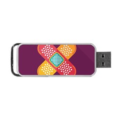 Plaster Scratch Sore Polka Line Purple Yellow Portable Usb Flash (one Side) by Mariart