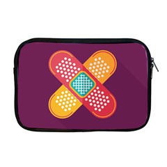 Plaster Scratch Sore Polka Line Purple Yellow Apple Macbook Pro 17  Zipper Case by Mariart