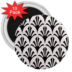 Parade Art Deco Style Neutral Vinyl 3  Magnets (10 Pack)  by Mariart