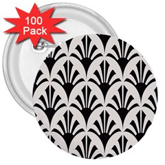 Parade Art Deco Style Neutral Vinyl 3  Buttons (100 Pack)  by Mariart