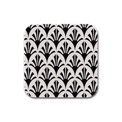 Parade Art Deco Style Neutral Vinyl Rubber Square Coaster (4 Pack)  by Mariart