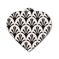 Parade Art Deco Style Neutral Vinyl Dog Tag Heart (two Sides)