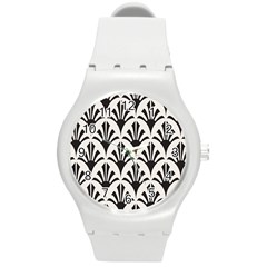 Parade Art Deco Style Neutral Vinyl Round Plastic Sport Watch (m) by Mariart