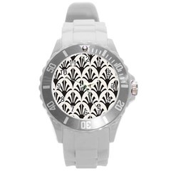 Parade Art Deco Style Neutral Vinyl Round Plastic Sport Watch (l)