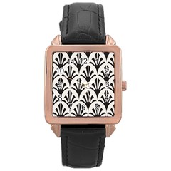 Parade Art Deco Style Neutral Vinyl Rose Gold Leather Watch  by Mariart