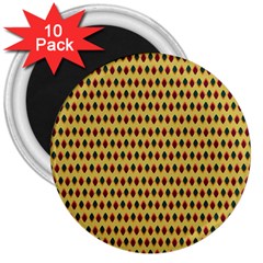 Points Cells Paint Texture Plaid Triangle Polka 3  Magnets (10 Pack)  by Mariart