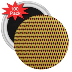 Points Cells Paint Texture Plaid Triangle Polka 3  Magnets (100 Pack)