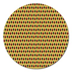 Points Cells Paint Texture Plaid Triangle Polka Magnet 5  (round)