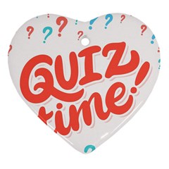 Question Mark Quiz Time Ornament (heart) by Mariart