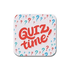 Question Mark Quiz Time Rubber Square Coaster (4 Pack)  by Mariart