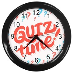 Question Mark Quiz Time Wall Clocks (black) by Mariart