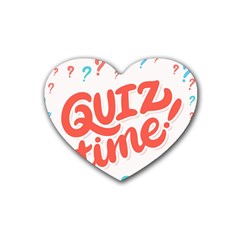 Question Mark Quiz Time Rubber Coaster (heart)  by Mariart