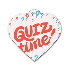 Question Mark Quiz Time Dog Tag Heart (two Sides)