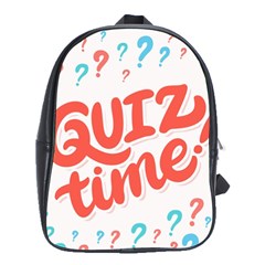 Question Mark Quiz Time School Bags(large)  by Mariart