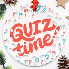 Question Mark Quiz Time Round Filigree Ornament (two Sides) by Mariart