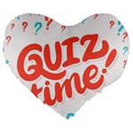 Question Mark Quiz Time Large 19  Premium Heart Shape Cushions Front