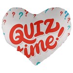 Question Mark Quiz Time Large 19  Premium Heart Shape Cushions Back