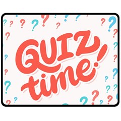 Question Mark Quiz Time Double Sided Fleece Blanket (medium)  by Mariart