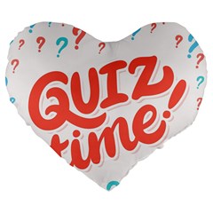 Question Mark Quiz Time Large 19  Premium Flano Heart Shape Cushions by Mariart