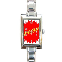 Special Sale Spot Red Yellow Polka Rectangle Italian Charm Watch