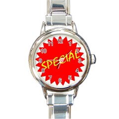 Special Sale Spot Red Yellow Polka Round Italian Charm Watch