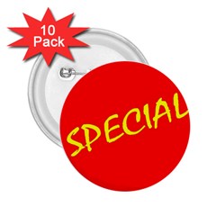 Special Sale Spot Red Yellow Polka 2 25  Buttons (10 Pack) 