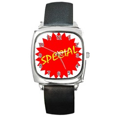 Special Sale Spot Red Yellow Polka Square Metal Watch by Mariart