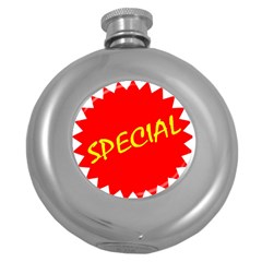 Special Sale Spot Red Yellow Polka Round Hip Flask (5 Oz)