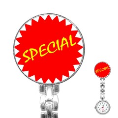 Special Sale Spot Red Yellow Polka Stainless Steel Nurses Watch by Mariart