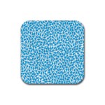 Pattern Blue Rubber Coaster (Square)  Front