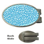 Pattern Blue Money Clips (Oval)  Front