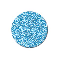 Pattern Blue Rubber Round Coaster (4 Pack) 