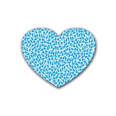 Pattern Blue Rubber Coaster (heart)  by Mariart