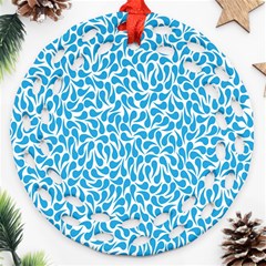 Pattern Blue Round Filigree Ornament (two Sides)