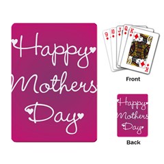 Valentine Happy Mothers Day Pink Heart Love Playing Card by Mariart