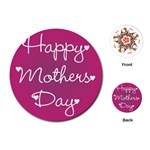 Valentine Happy Mothers Day Pink Heart Love Playing Cards (Round)  Front