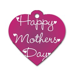 Valentine Happy Mothers Day Pink Heart Love Dog Tag Heart (one Side)