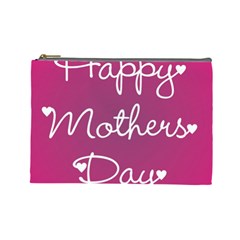 Valentine Happy Mothers Day Pink Heart Love Cosmetic Bag (large)  by Mariart