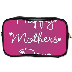 Valentine Happy Mothers Day Pink Heart Love Toiletries Bags 2-side by Mariart