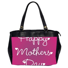 Valentine Happy Mothers Day Pink Heart Love Office Handbags (2 Sides)  by Mariart