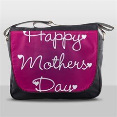 Valentine Happy Mothers Day Pink Heart Love Messenger Bags by Mariart