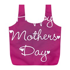 Valentine Happy Mothers Day Pink Heart Love Full Print Recycle Bags (l)  by Mariart