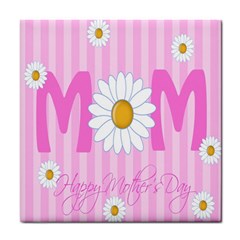 Valentine Happy Mothers Day Pink Heart Love Sunflower Flower Tile Coasters