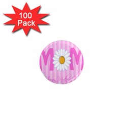 Valentine Happy Mothers Day Pink Heart Love Sunflower Flower 1  Mini Magnets (100 Pack) 