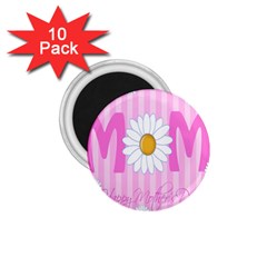 Valentine Happy Mothers Day Pink Heart Love Sunflower Flower 1 75  Magnets (10 Pack)  by Mariart