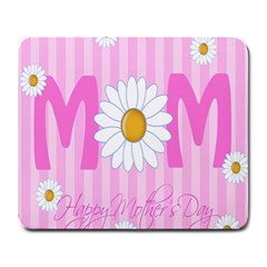 Valentine Happy Mothers Day Pink Heart Love Sunflower Flower Large Mousepads by Mariart