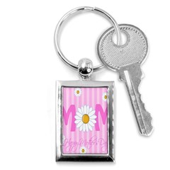 Valentine Happy Mothers Day Pink Heart Love Sunflower Flower Key Chains (rectangle) 